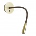 Sieninis šviestuvas FLEXI LEATHER Matt brass/Dark brown